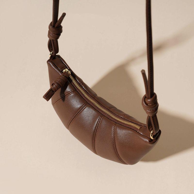 New Women's Bag  Versatile Leather Simple Dumpling Croissant Bag  One-shoulder Crossbody Underarm Bag