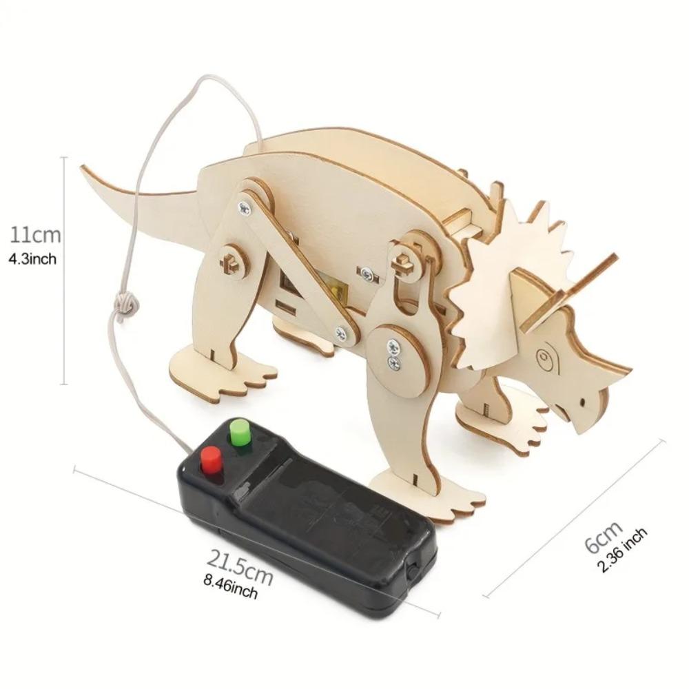 1/4PCS Dinosaur STEM Toys for Kids 3D Wooden Puzzle Model Robot Model Kit DIY Educational Science Building STEM Projects Gift