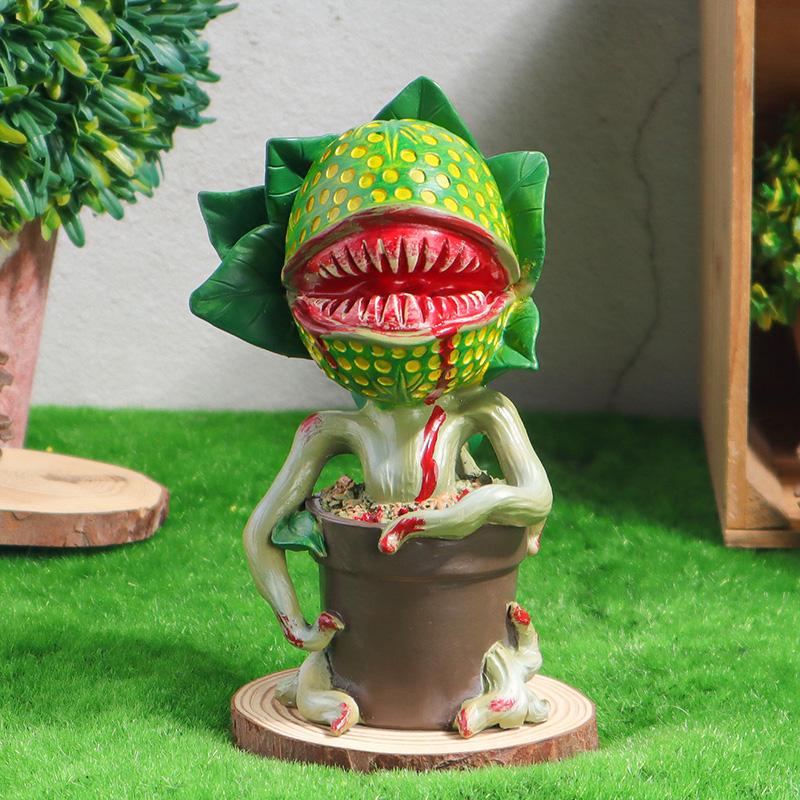 Realistic Carnivorous Plant Decorative Ornament Creative Resin Sculpture Home Decor for Bedroom Living Room Desktop Ornament