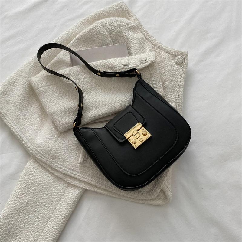 Modern Street Style Shoulder Bag For Women 2023 Trendy Crossbody Pu Leather чёрный