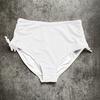 Svømmeshorts for kvinner V-snitt med snøring Bikini badedrakt bunn Justerbar gutteshorts med rynket side Badedraktbrettshorts