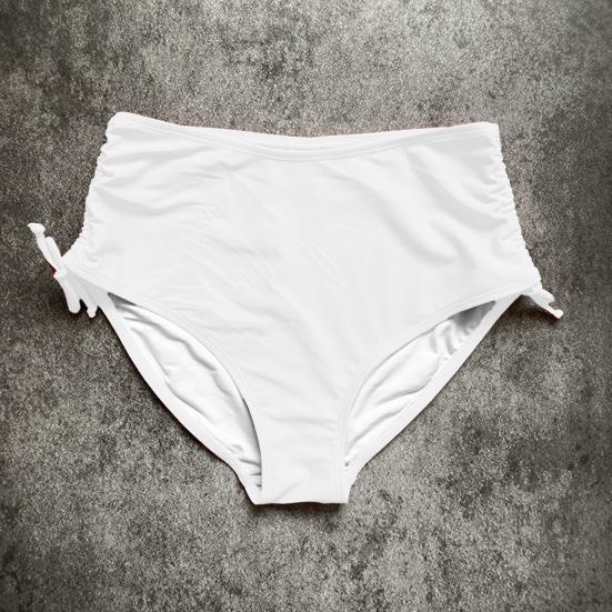 Svømmeshorts for kvinner V-snitt med snøring Bikini badedrakt bunn Justerbar gutteshorts med rynket side Badedraktbrettshorts