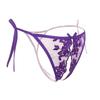 Plus Size Lace-Up Embroidered Open-Crotch Thong Lingerie
