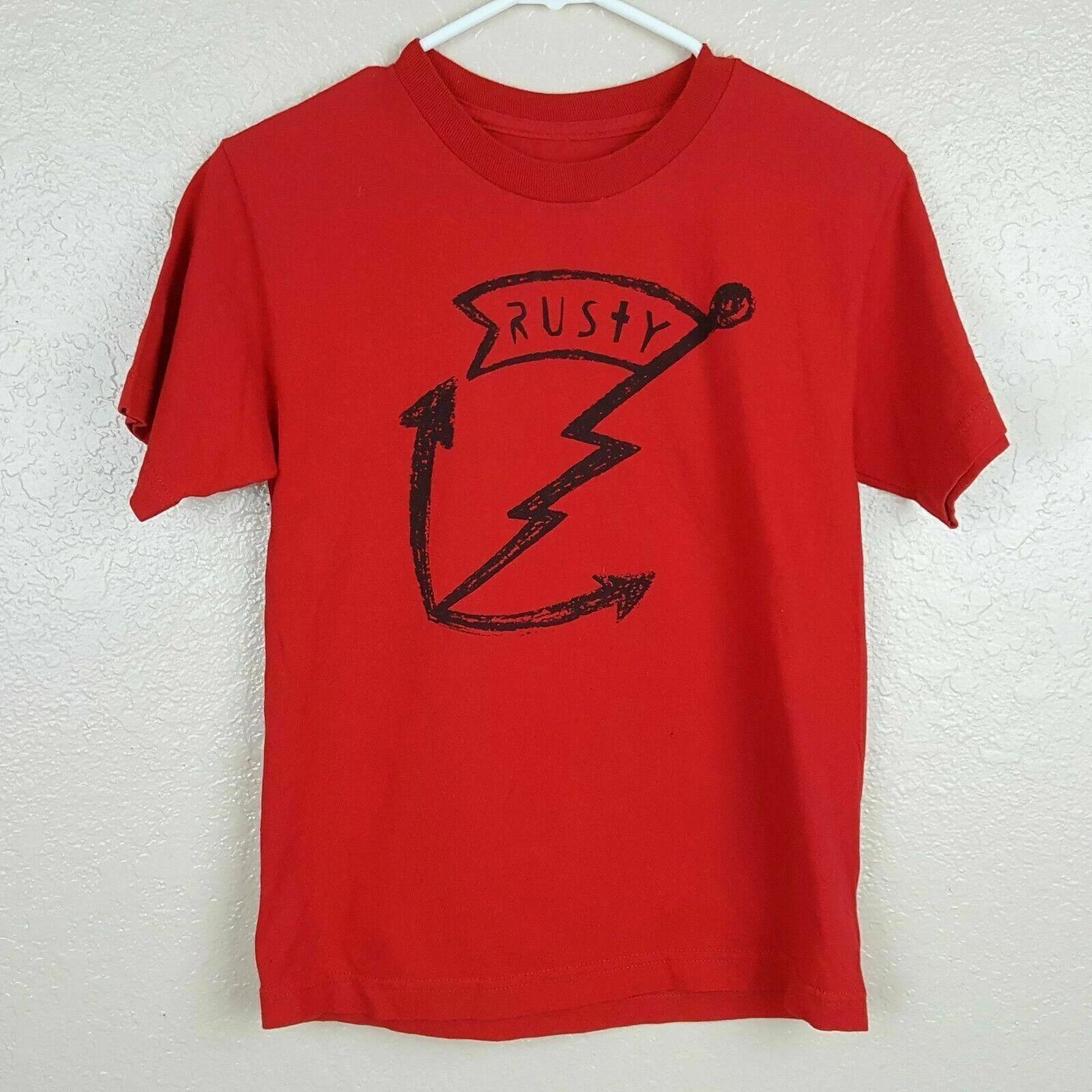 Rusty Boys T-Shirt Size Medium Red P14 2XL
