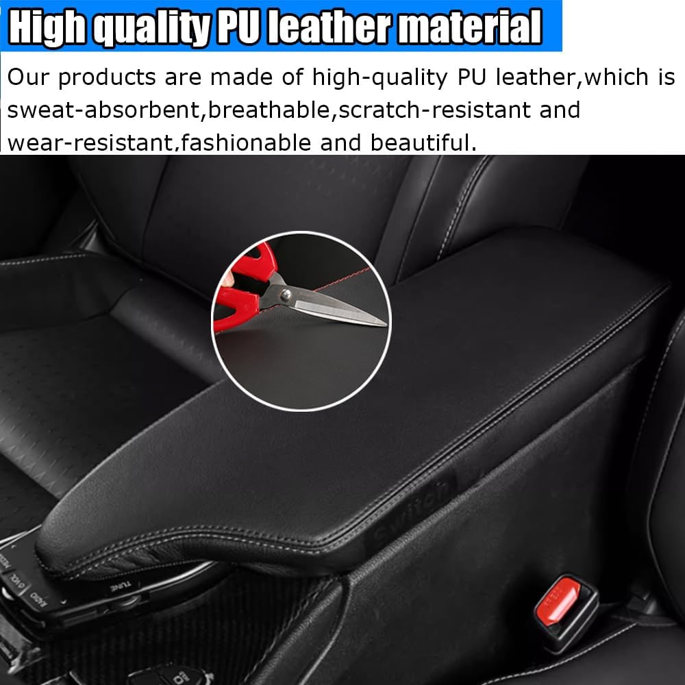 Kakash Copertura Bracciolo In Pelle Per Infiniti Q50 (2014-2024) - Rosso E Nero, Protezione Antigraffio