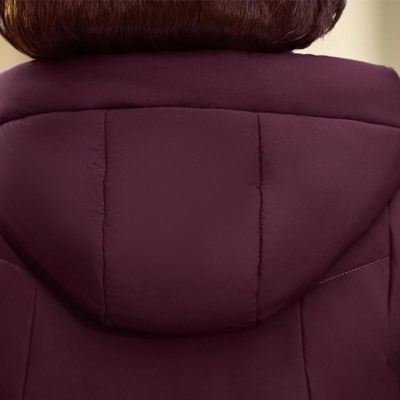 Plus Size XL-6XL Middle Age Women's Down Coats Winter Vintage Parkas Hooded Elegant Loose Thick Warm Down Jackets Woman Outerwears