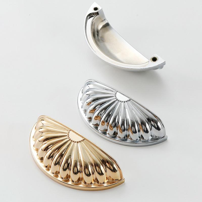 Semicircle Shell Cabinet Handles Wear Resistant Solid Zinc Alloy Drawer Pulls for Laundry Room Cabinet Headboard Upgrade