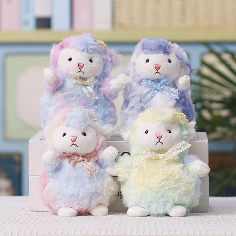Cute Dyed Wool Sheep Plush Toy For Bags And Decoration