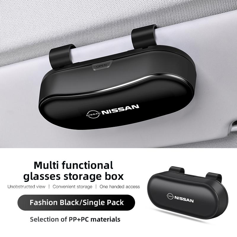 2026 Car Glasses Box Sunglasses Holder Sun Visor Storage Case For Nissan Qashqai J11 Sylphy N7 Teana Note Navara Juke GTR Patrol