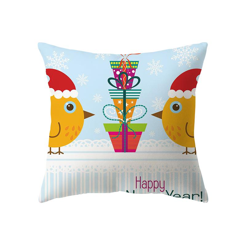 Søt julepynt Trykt mønster Putetrekk Hjem Stue Sofa Dekorasjon Firkantet pute Putetrekk