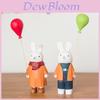 Modern Minimalist Wooden Bunny Decor With Balloon Figurine For Home Office And Gift Giving