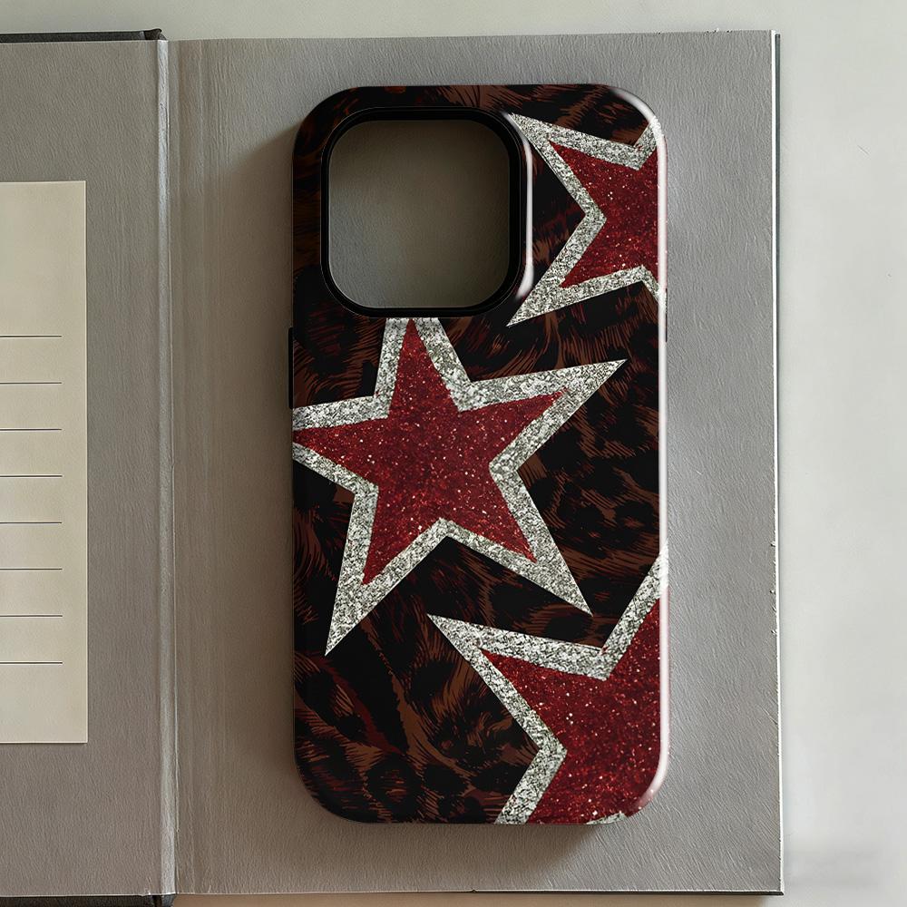 Clmj Y2k Stars Phone Case for iPhone 17 16e 16 15 14 13 12 11 X XS XR XSMAX 7 8 Air Pro Max Plus Luxury Double-layer Back Cover