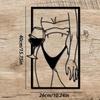 1 Piece Of Metal Wall Art Featuring A Woman And Wine - With A Black Silhouette Design