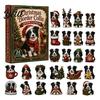 Weihnachts-Adventskalender 2026 Hunde-Kalender, 24-tlg. Acryl-Anhänger-Set mit Mini-Welpen, Festliche Raumfiguren, 2D Flache Baum-Hänge-Countdown