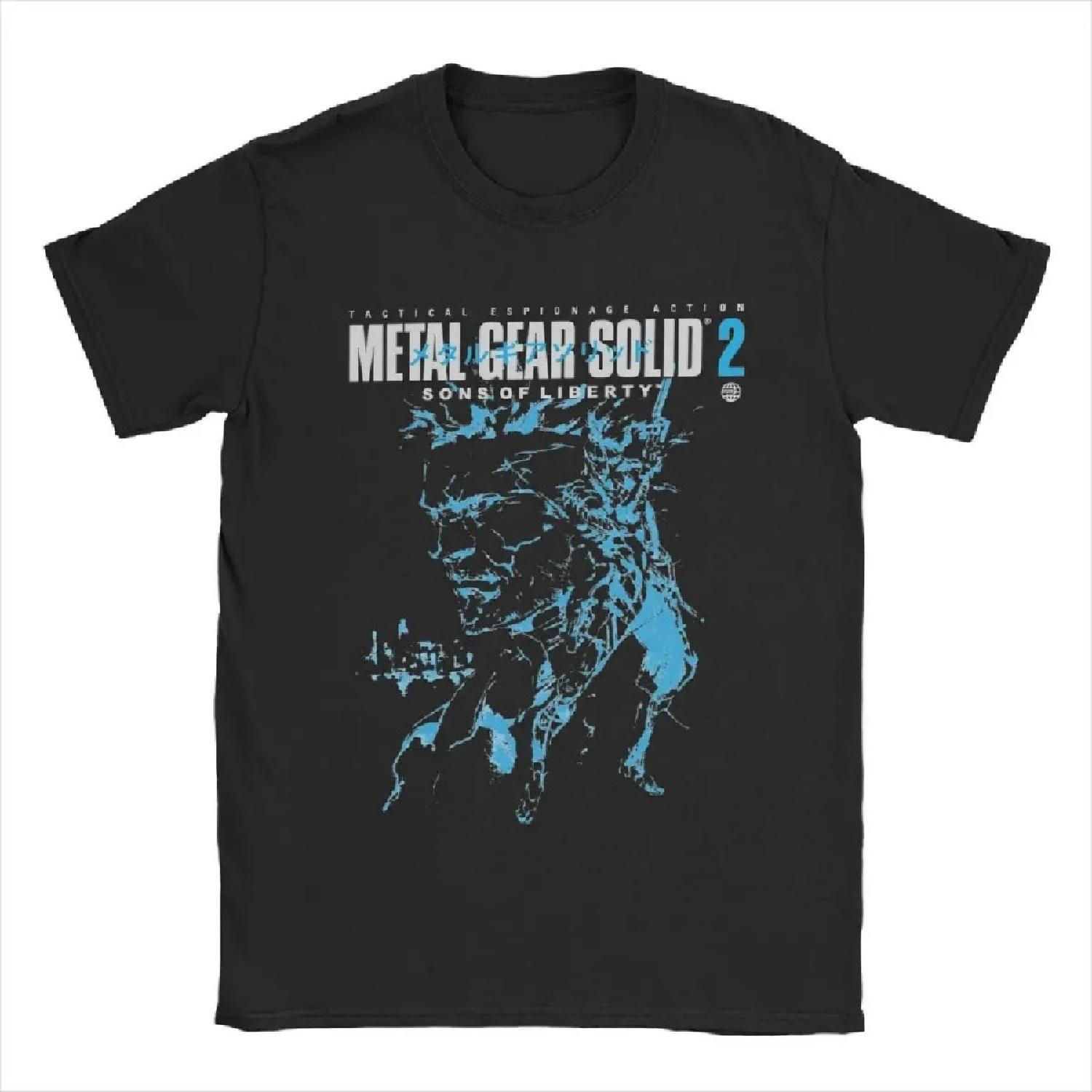 

Хипстерская футболка MGS2 Snake и Raiden Metal Gear Solid для мужчин, с круглым вырезом, из чистого хлопка, с коротким рукавом, уникальная одежда XXXXXL чёрный