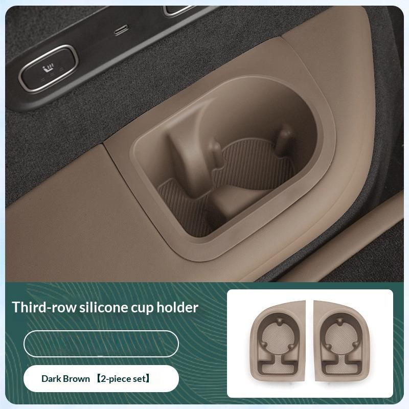 For Li L8 L9 2025 2024 Lixiang Third Row Central Control Wireless Charging Silicone Cup Holder Storage Pad