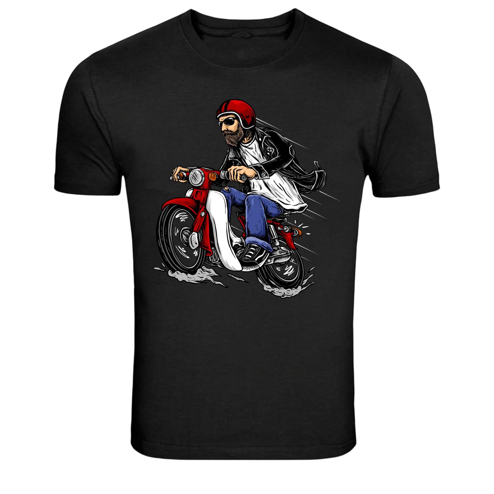 Vintage Motorcycle Rider Speed Graphic T-Shirt L