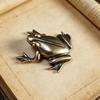 Alloy Zen Meditation Frog Statue Aesthetic Vintage Texture Small Decor for Tea Table Home Office Gift