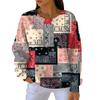 Moda Mujer Casual Degradado Estampado Vintage Jersey Deportivo de Manga Larga