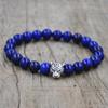 Herren Steinperlen Armband Leopard Anhänger Design Modisches Charm Natürliche Steinperlen Armband Geschenk