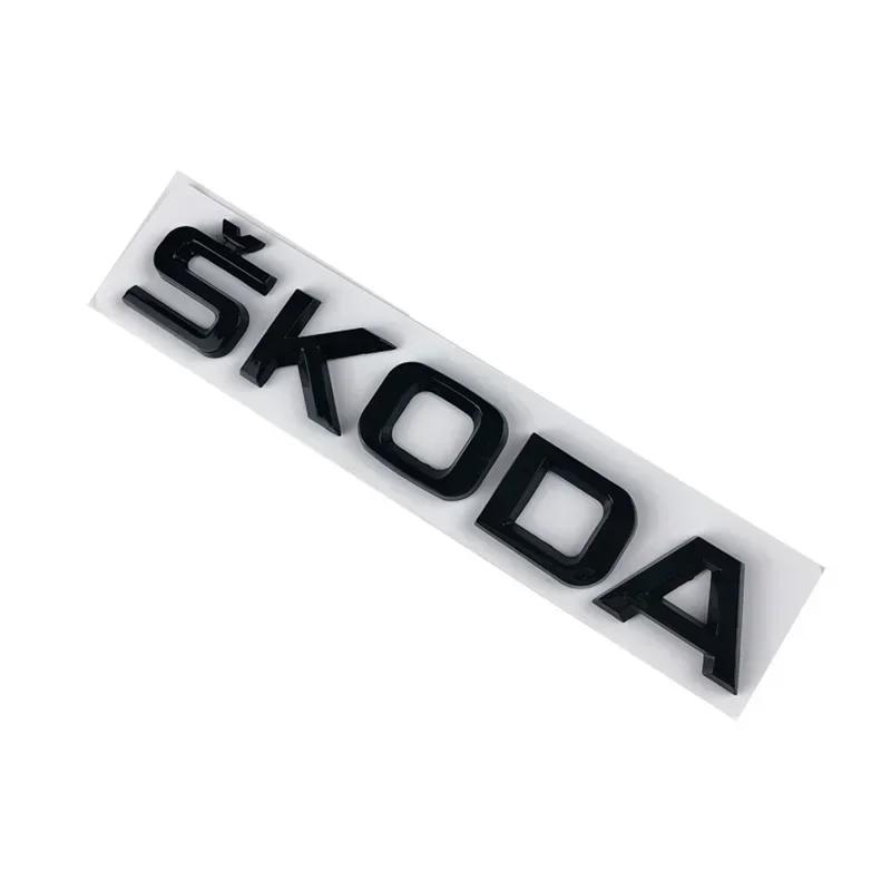 WUM1 3D Buchstaben Emblem Aufkleber für Skoda RS Yeti Fabia Superb Octavia Kodiaq Karoq Tour Rapid Auto Heckklappen Emblem Auto Zubehör