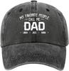 Personalized Vintage Washed Denim Cap for Grandpa, Dad – Custom Baseball Hat for Men, Father's Day Birthday Gift for Daddy, Papa