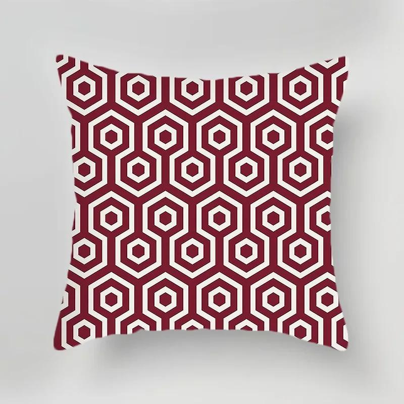 Red Plaid Simple Printed Pillowcase Office Sofa Cushion Cover Luxury Home Decoration Cushion Cover