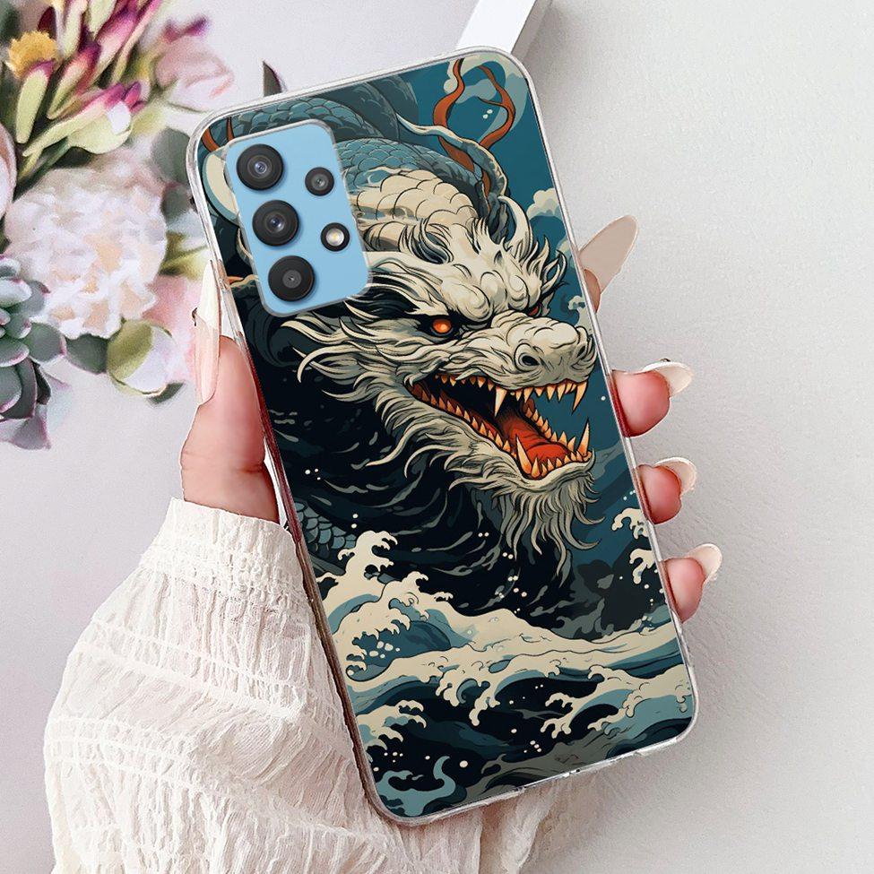 For Samsung A32 5G Case SM-A326B Clear Cute Cat Fashion Funny Painted Back Cover For Samsung Galaxy M32 5G Phone Case SM- M326B