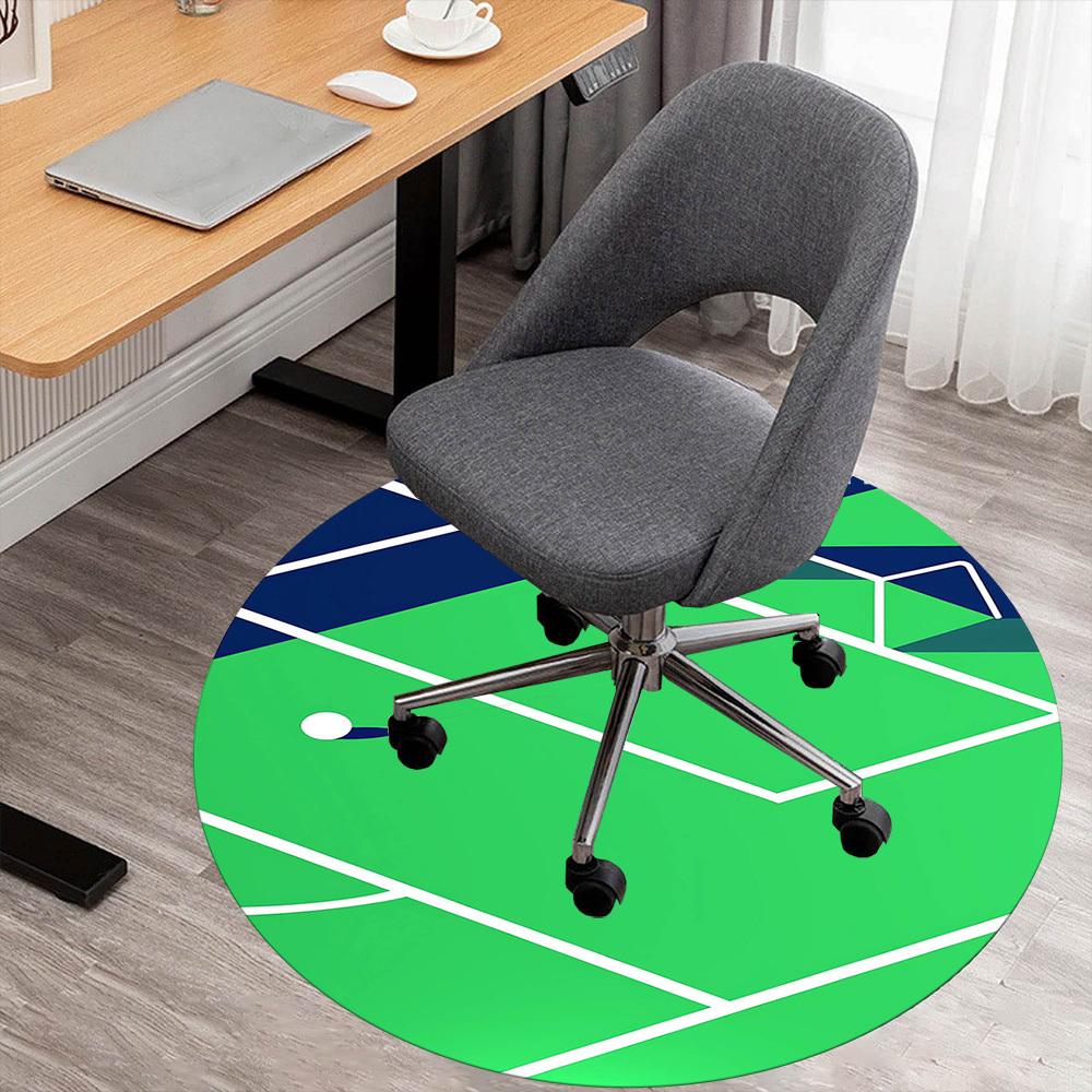1pc Golf Course Pattern Office Round Rugs, Under Chair Round Rugs for Living Room, Bedroom, Bathroom Decoration Carpet 091872