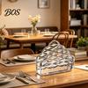 Büro Schreibtisch-Organizer Taschentuchhalter, Kristallglas Moderner Stil, Langlebiger Kratzfester Geprägter Textur Servietten-Spender-Organizer, für Restaurant
