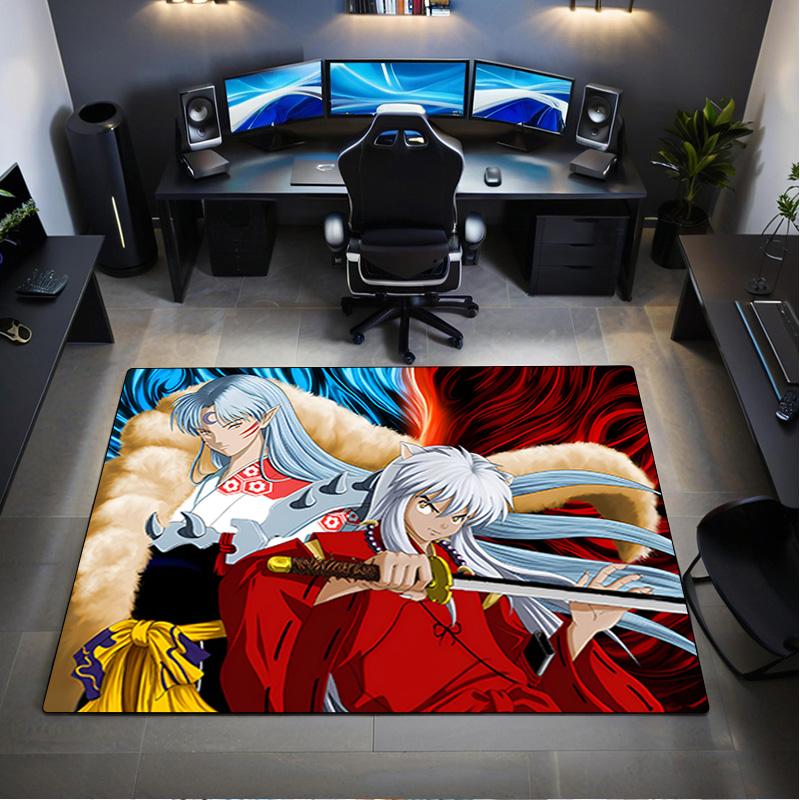 1PC Inuyasha Carpet Office Decorative Carpet For Living Room Bedroom Door Mat Floor Rug Computer Chair Area Rug Perfect Holiday Gift