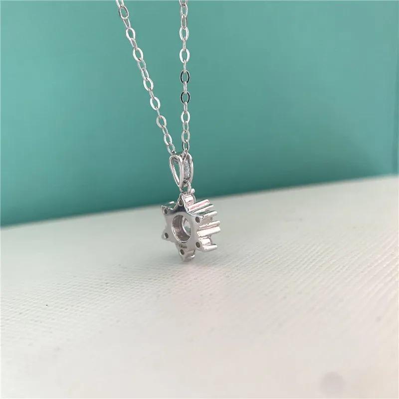 Moissanite Sterling Silver Wedding Necklace Certified 1 Carat Hexawn Star Pendant Necklace High Quality Luxury Jewelry