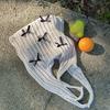 Yogodlns Bow Design Knitting Shopper Shopping Bag Female Shoulder Bags For Women Korean Fashion Soft Handbags Trend Travel Tote Bag