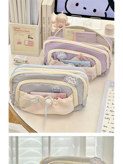 High-Capacity Cute Pencil Case for Girls - Perfect for Elementary and Junior High Students