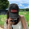 American Camouflage Hole Old Personalized Denim Letter RISE Baseball Cap Men and Women Street Tide Brand Couple Cap