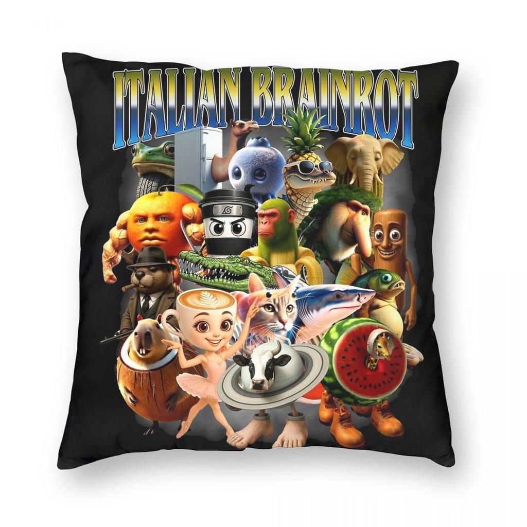 Tralalero Tralala Italian Brainrot Meme Pillowcase Printing Cushion Cover Gift Throw Pillow Case Cover Home Zippered Xcm