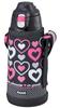 The-peacock Thermos Industrie (Der Pfau) Pfau Wasserflasche Becher Flasche Rosa Schwarz 0,8L Edelstahlflasche 2-Wege-Typ (Becher- & Geradtyp)