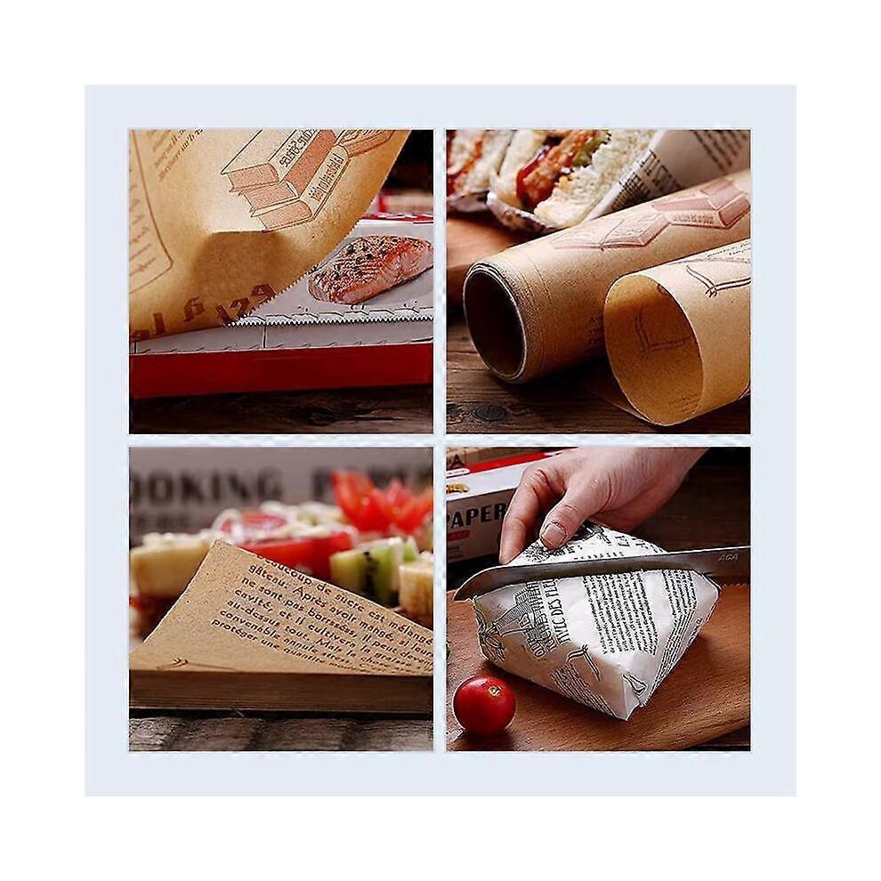 (Castanho)Papel Manteiga Resistente a Altas Temperaturas Rolo Para Assar Cozinhar