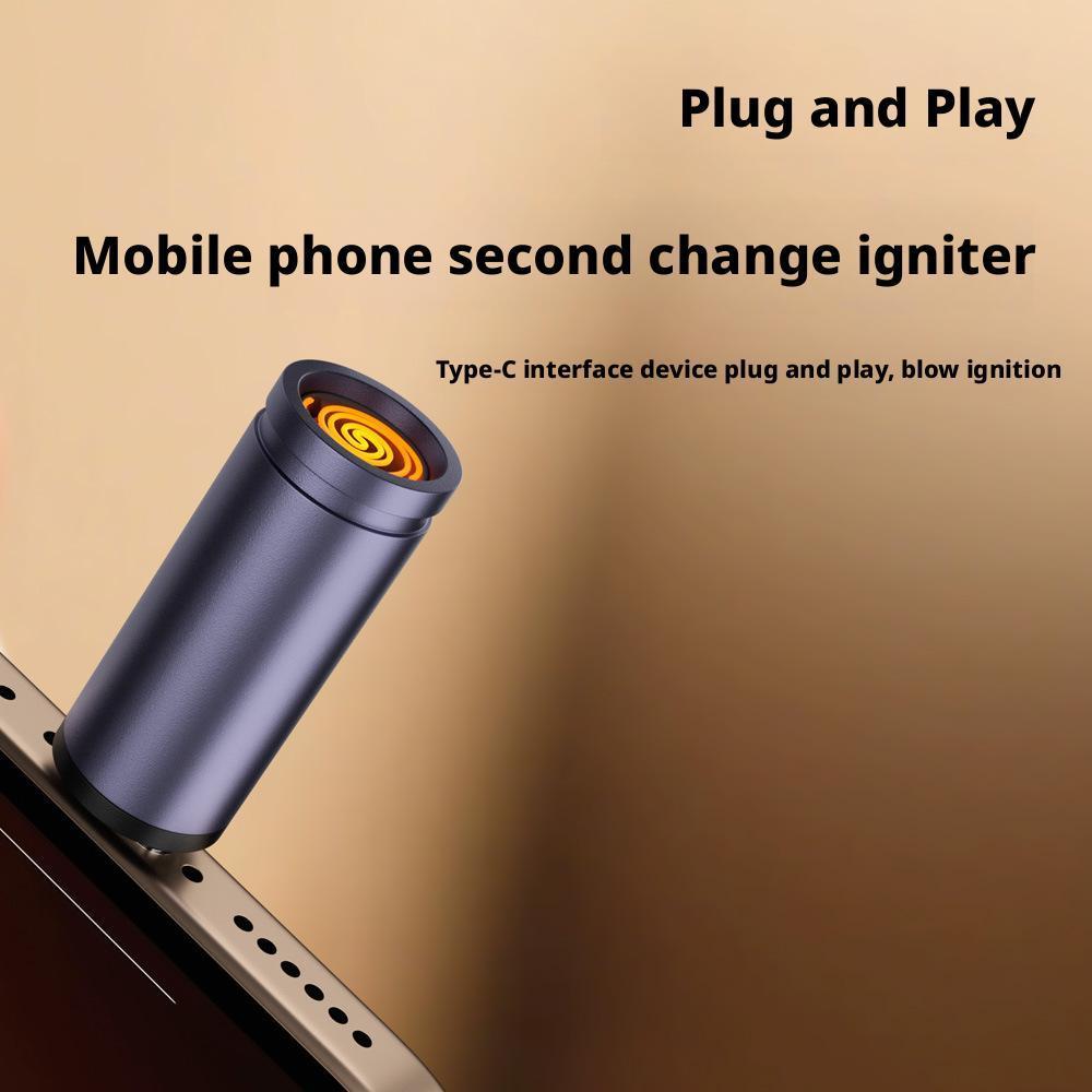 2pcs Compactly Type C Lighter Electric For Easy Carrying Storage TypeC Mini Cigarette Lighter For Air Travel Outdoor No Flame