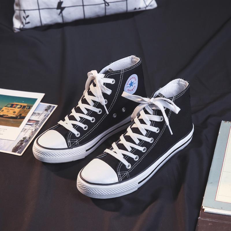 Spring and Autumn New Trendy Canvas Shoes Women's Fashion Student Shoes Lace-Up Small White Shoes Couples Men's Shoes Casual