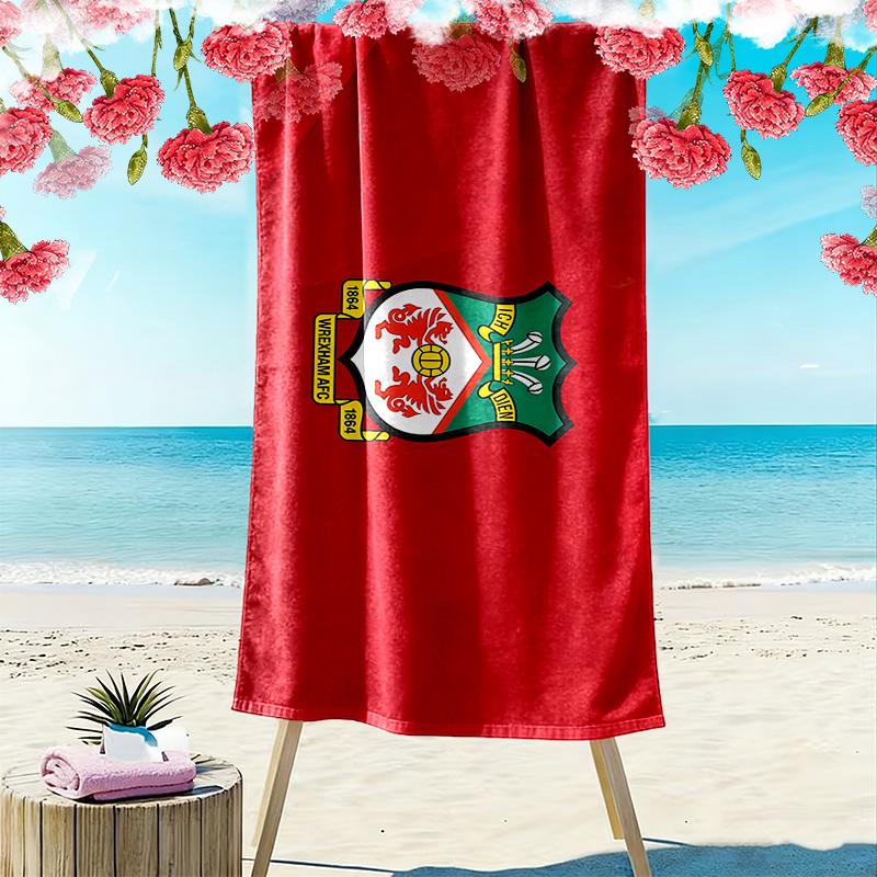 Ręcznik plażowy z nadrukiem Wrexham AFC, Duży miękki szybkoschnący ręcznik na plażę, kemping, basen