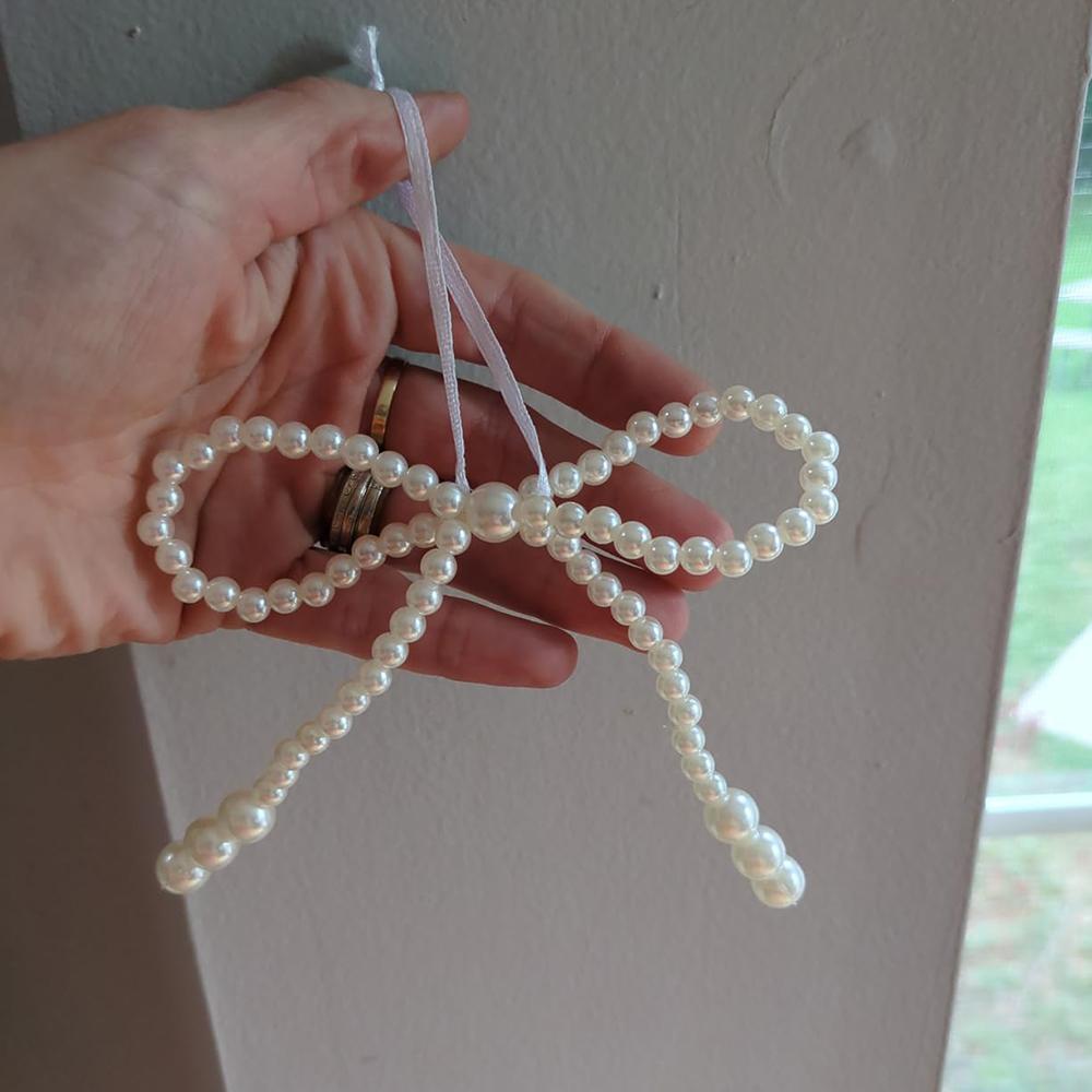 5Pcs Imitation Pearl Bow Bead Sewing Patch ,Christmas Hanging Decoration Gift Bouquet Decor Crafts