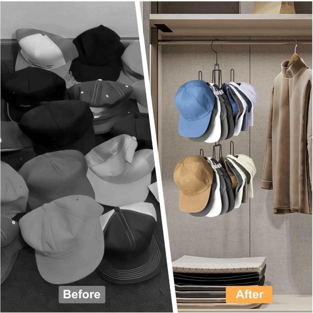 Rotating Top Hook Metal Hat Hanger 4 Hooks Hanging Hat Rack Portable Hat Display Shelf  Household
