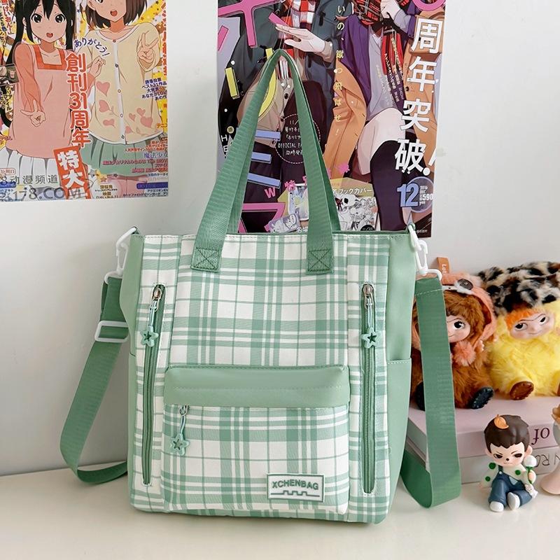 Schoolbag1011 New Plaid Backpack, Student Schoolbag, Women's Large-capacity, Lightweight and Simple, Junior High School Student Shoulder Make-up Bag