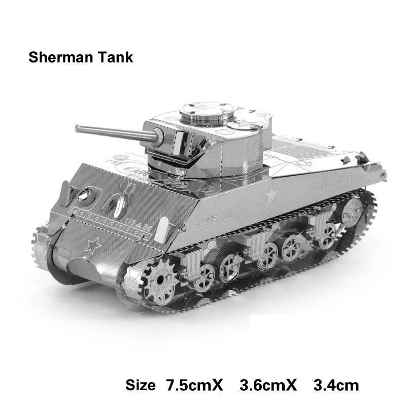 3D Metal Puzzle: Tiger, T34, and Churchill Tank Models - Perfect Birthday Gift