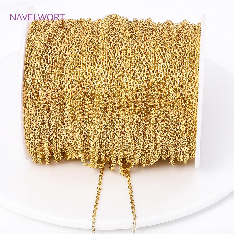 2.0MM Bulk Metal Chains 18K Gold Plated Brass O Shape Thin Chains For Jewelry Making DIY Necklace Bracelet Accessories Wholesale