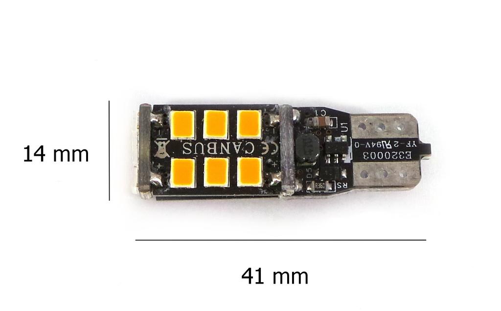 2 Pcs LED Bulb T10 W10W 10-18V 560lm CANBUS Orange Off-Road