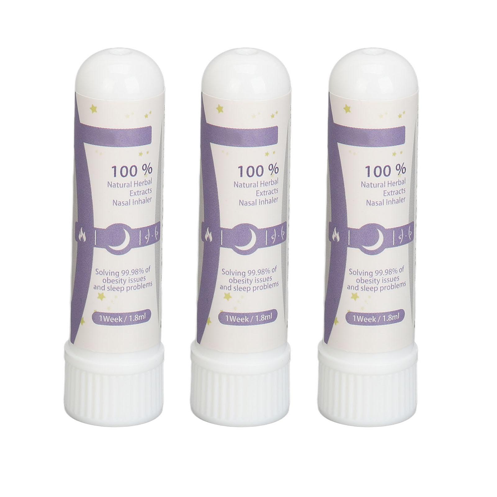 3Pcs Nasal Inhaler 1.8ml Enhanced Metabolism Stress Relief Compact Portable Congestion Relief Nasal Inhaler for Sleep