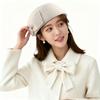 Kleiner frischer dreidimensionaler Schleifen-Woll-Barett~ Herbst- und Winter-Damen-High-End-Filz-Zylinder