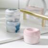 2Pcs Toothbrush Holder Thickened Ring Shape Marble Grain Ceramic Toothbrush Stand Rack for Home Bathroom Kitchen Storage